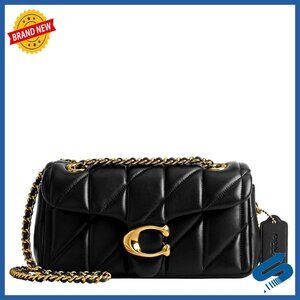 Quilted Shoulder Bag with Chain Strap, Nappa Leather, Crossbody Wear